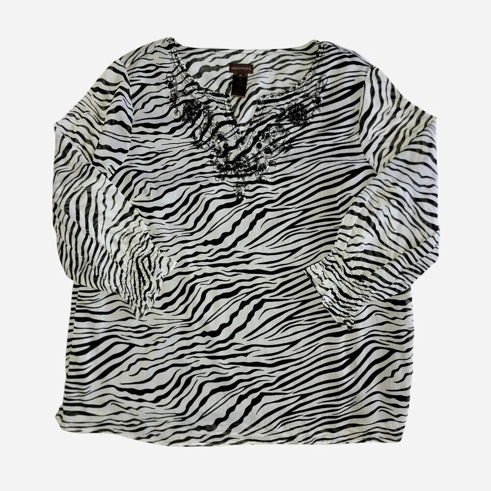 Multiples Women's Black and White Blouse